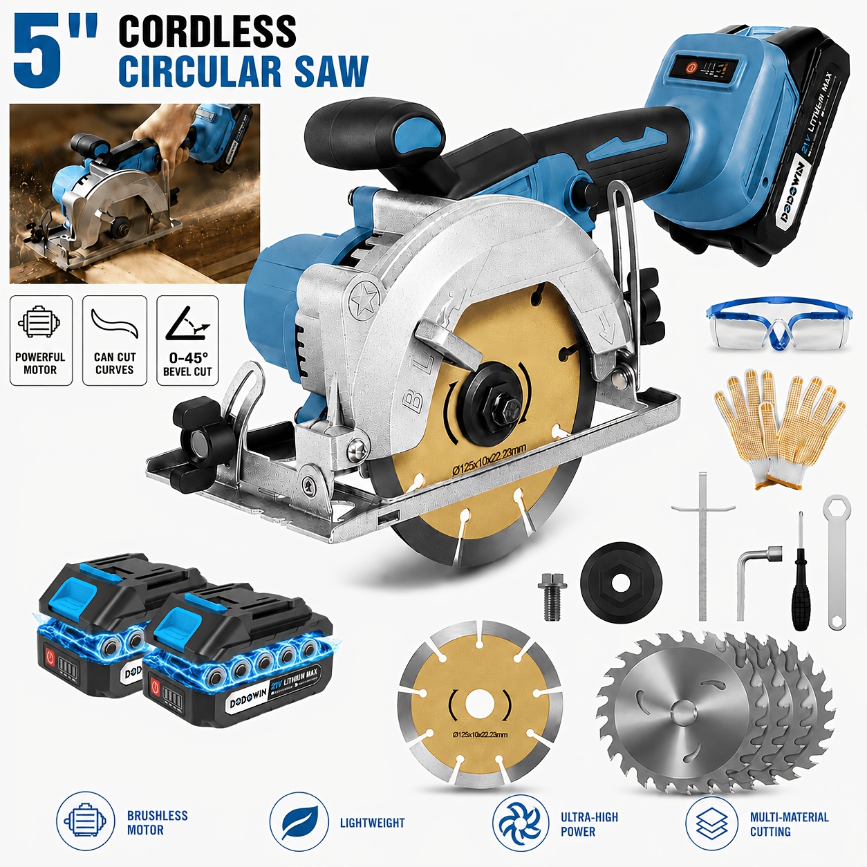 Smart Garden Usa - Brushless Circular Saw Kit - 21V