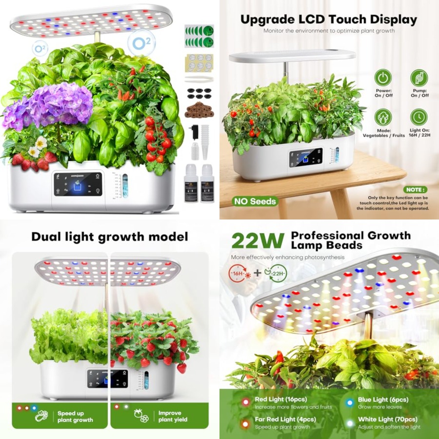 Indoor Herb Garden Kit - Hydroponics Growing System Kit Indoor Herb