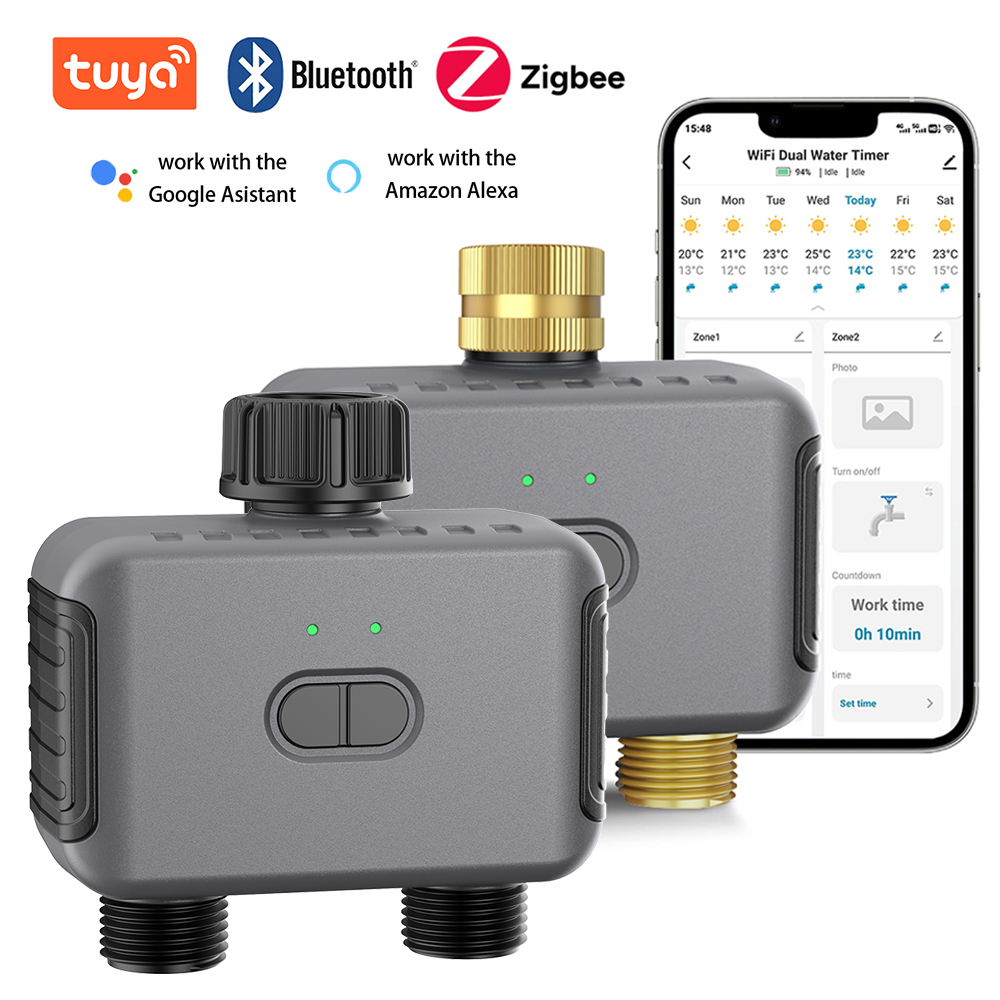 Smart Garden Usa - Tuya Smart Dual Water Timer Bluetooth/Zigbee