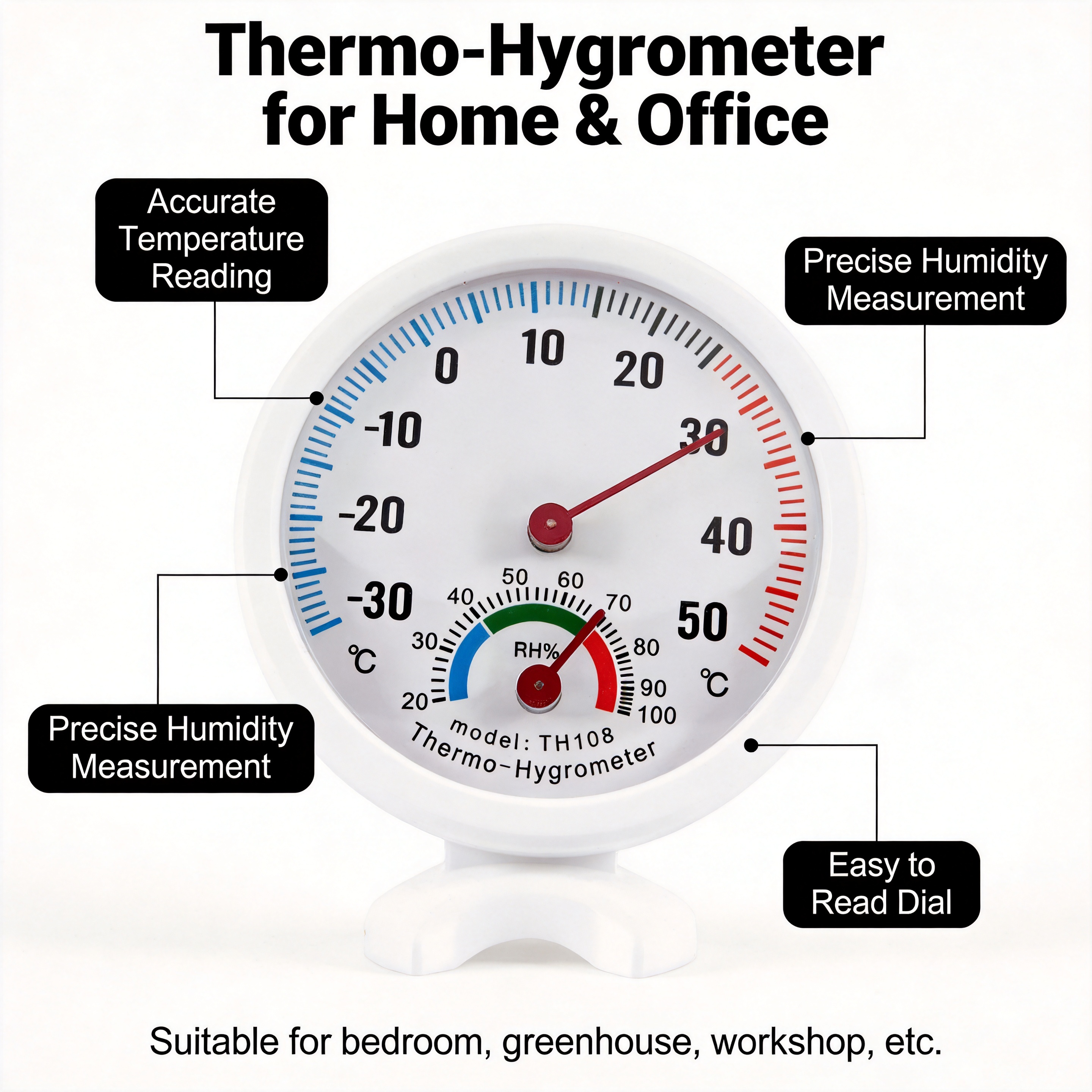 Garden Weather Station - Bell-Shaped Analog Hygrometer & Thermometer –