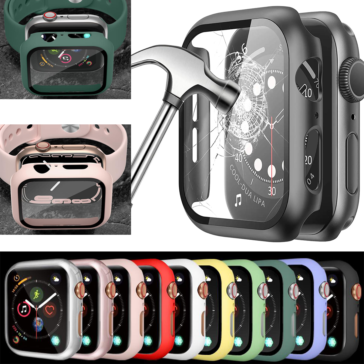 Smart Garden 9 - Tempered Glass+ Case For apple watch