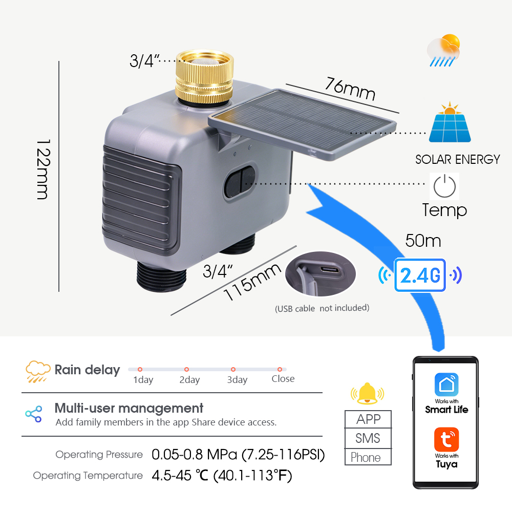 Tuay Smart Solar 2-Zone Wateri - Smart Garden Nursery 리뷰 및 가격