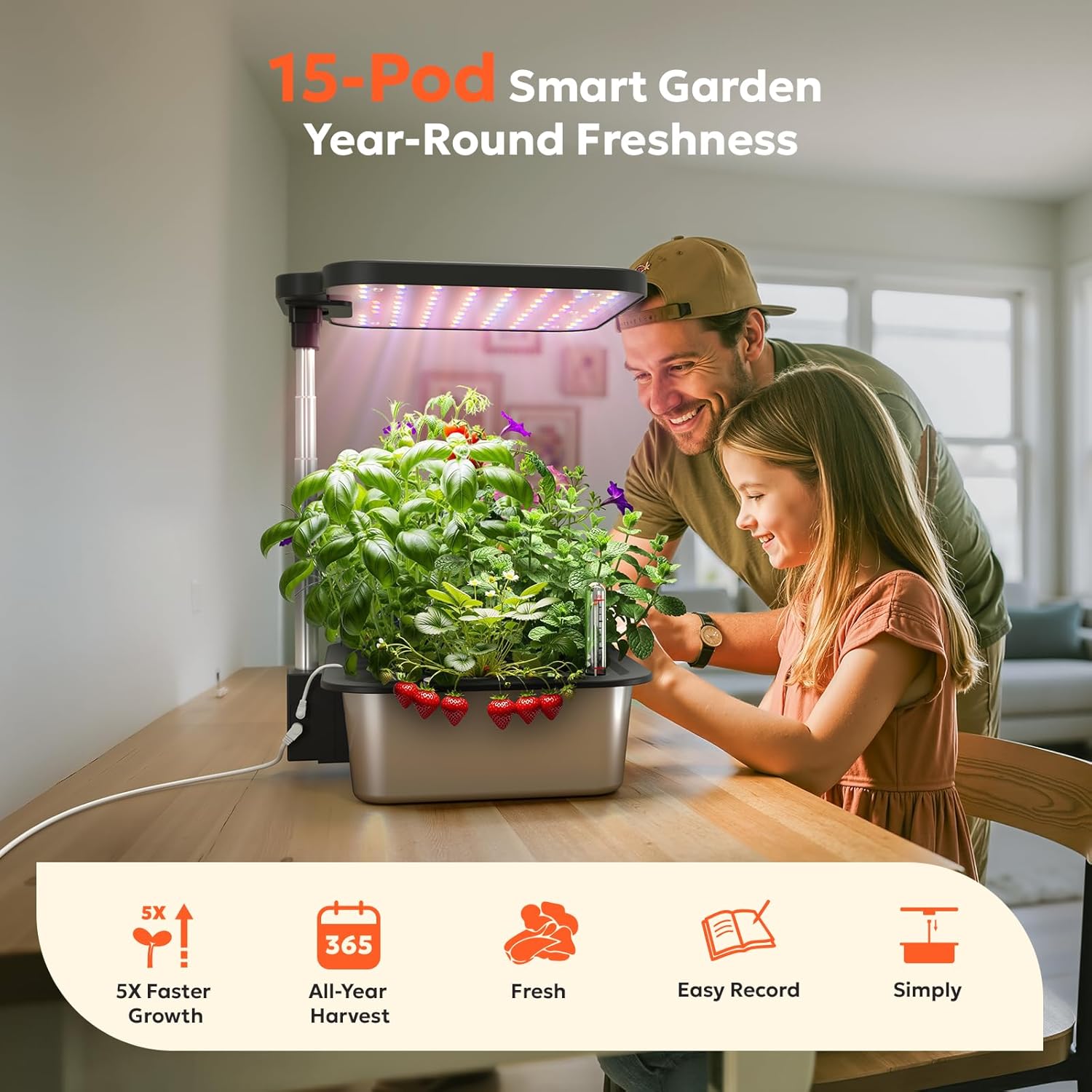15-Pod Smart Hydroponics Growi - Indoor Herb Garden Kit 리뷰 및 가격