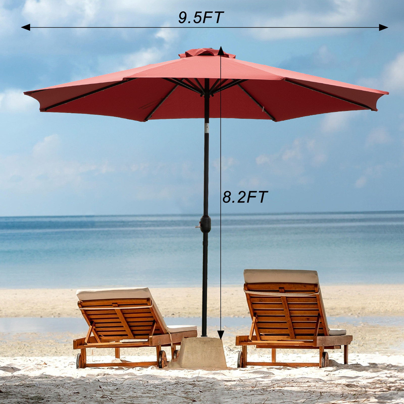 JHK 10FT Solar Patio Umbrella  - Garden Weather Station 리뷰 및 가격