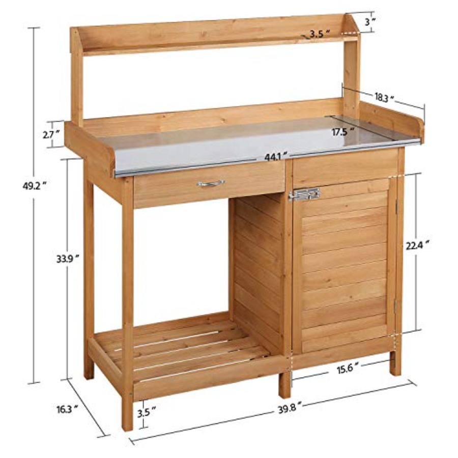 Outdoor potting bench table wo - Garden Weather Station 리뷰 및 가격