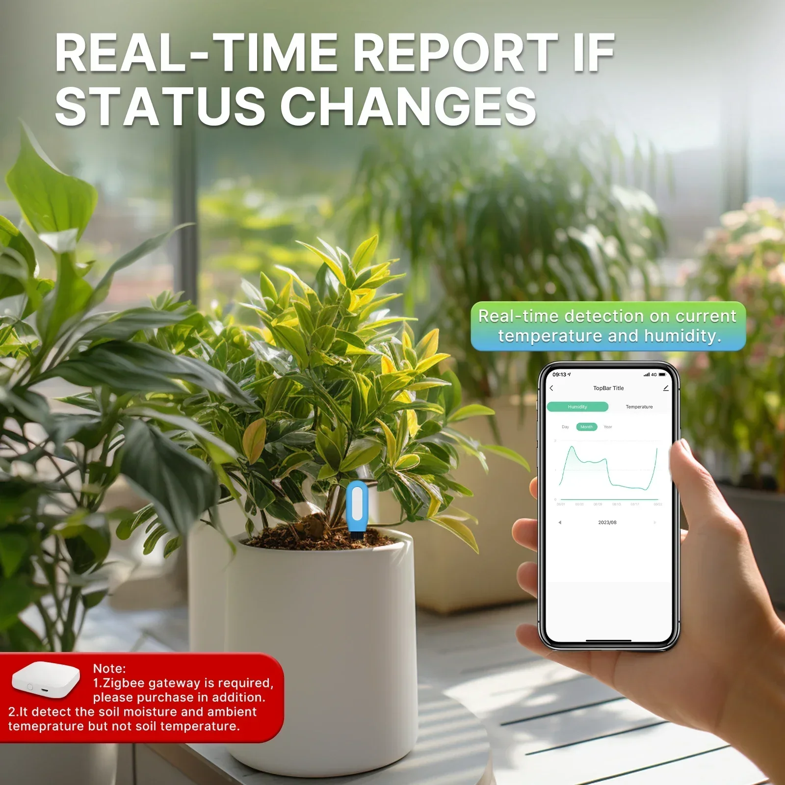 MOES Smart ZigBee Soil Tempera - Smart Garden Monitor 리뷰 및 가격