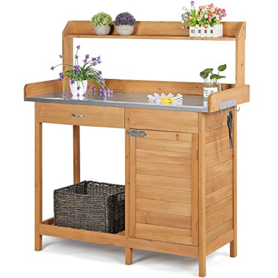 Outdoor potting bench table wo - Garden Weather Station 리뷰 및 가격