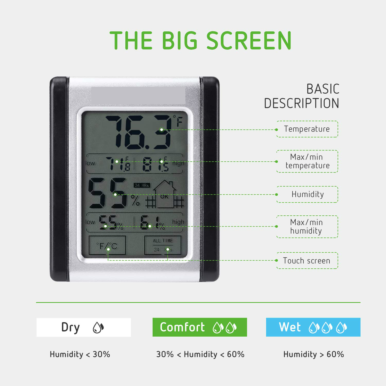 Digital Indoor Thermometer Hyg - Garden Weather Station 리뷰 및 가격
