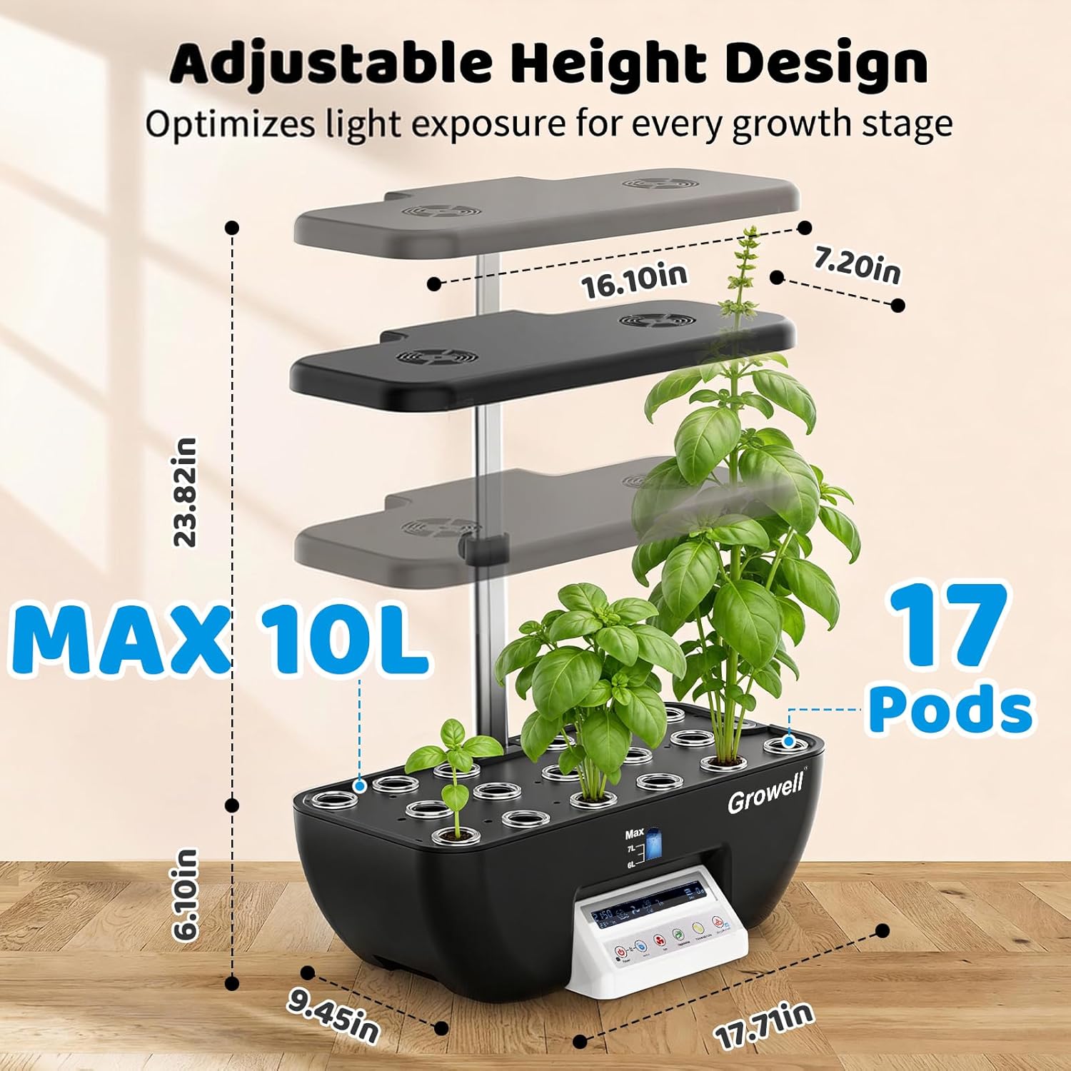 17 Pods Hydroponics Growing Sy - Smart Garden Water 리뷰 및 가격