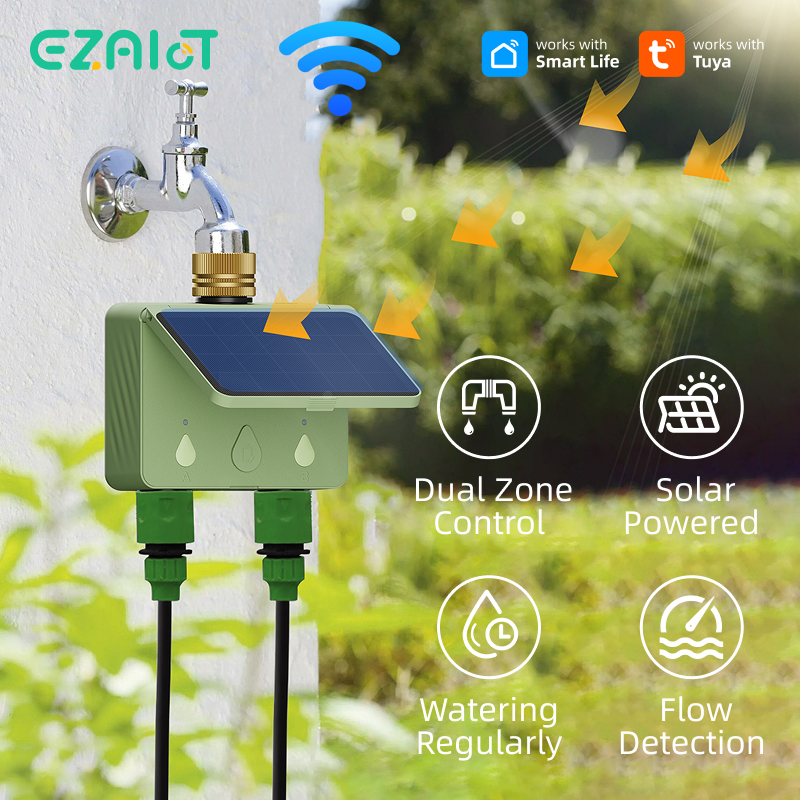 WiFi Water Timer 2 Zone Solar  - Smart Garden Monitor 리뷰 및 가격